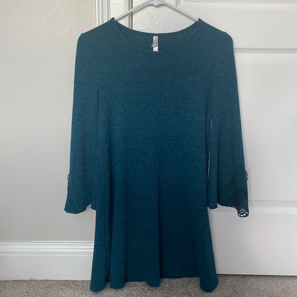 Navy Blue Long Sleeve T-Shirt Dress